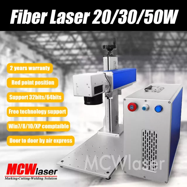 MCWlaser 20-50W fibre Machine de marquage laser et gravure de métal Rotary Chuck