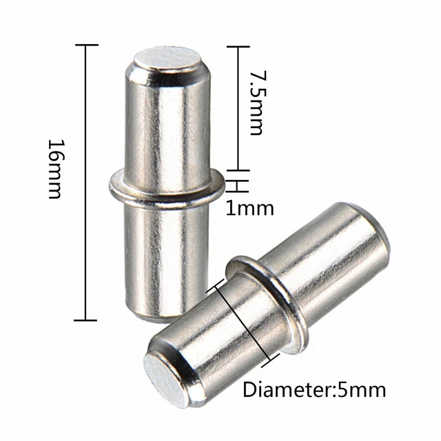 Set Of 12 Adjustable Shelf Support Pegs & Plugs - Fits 4mm, 5mm, 6mm Holes For Kitchen Cabinets & Bookcases