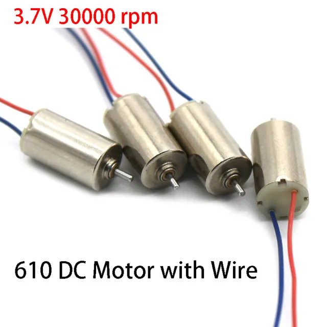 DC Motor High Speed 610 Electric Motors with Cable Wire 5mm Shaft 3.7V 30000 rpm