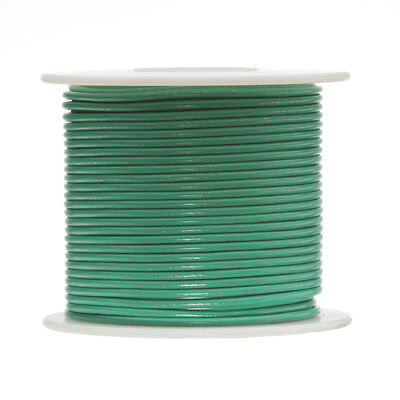 16 AWG Gauge Solid Hook Up Wire Green 100 ft 0.0508" UL1007 300 Volts