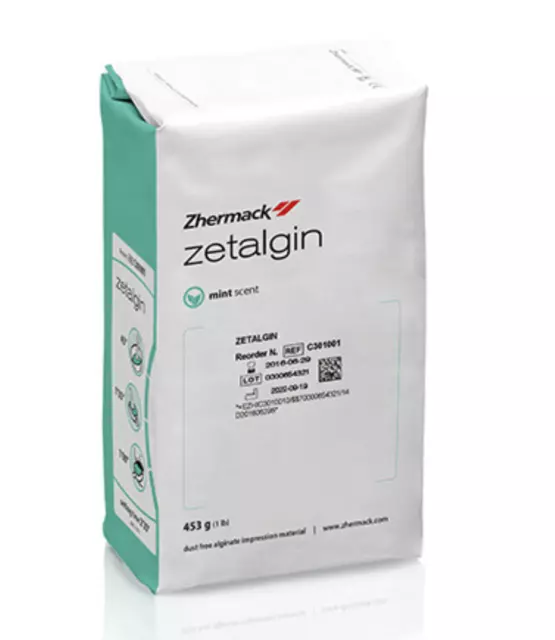 2x Zhermack Zetalgin Chromatic Alginate Impression Material 453g For Dental Use.