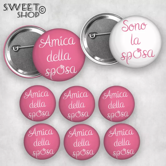 Spille Spilla ADDIO NUBILATO SPOSA MATRIMONIO FESTA GADGET PINS BRIDE DAMIGELLA