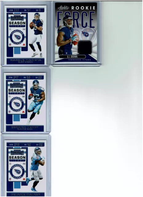 2019 Contenders Football Tennessee Titans Team Set (3) Base Cards ++More++
