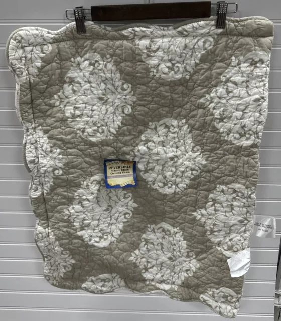 Cracker Barrel DARYN Reversible Whole Cloth Quilted Standard Sham NWT