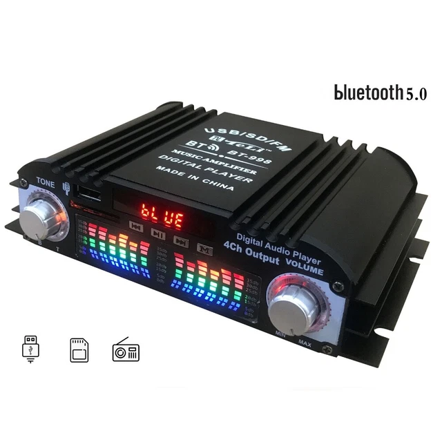 4 CHANNEL CAR Amplifier Mini HiFi Digital Stereo Audio Bass Power Amp