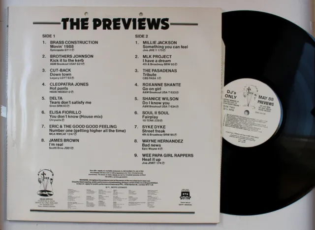Disco Mix Club May 88 Preview UK DJ LP 1988 James Brown Brothers Johnson Soul II