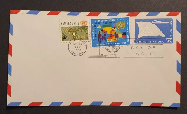 United Nations 1962 First Day Cover Community Facilities Congo airmail envelope