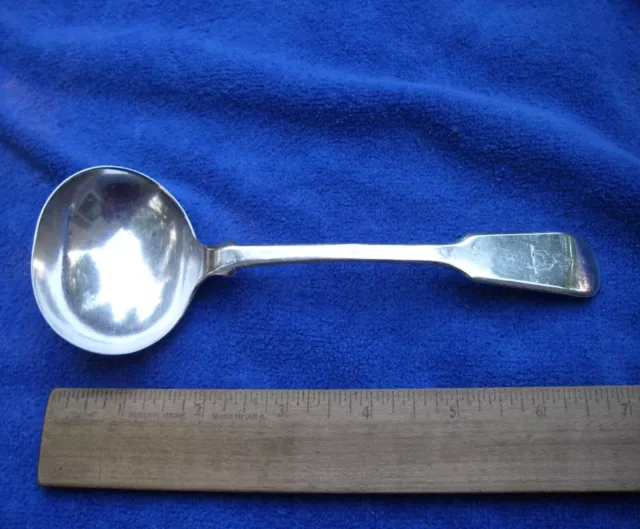Mystery CANADIAN(?) / CHINESE EXPORT(?) Silver GRAVY LADLE-JW Pseudo Marks-NR