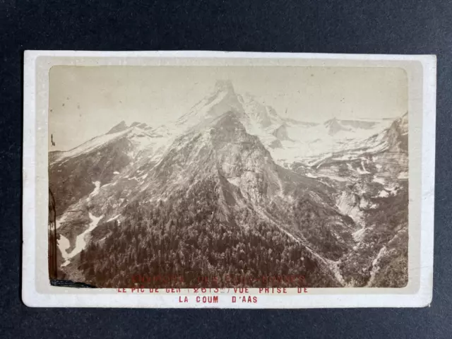 France, Pyrénées, env. Eaux-Bonnes, Pic de Ger, vintage albumen print, ca.1870 T