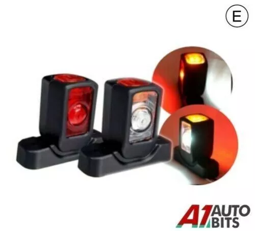 2 X 12V/24V Led Outline Front Side Rear Marker Lights Truck Lorry Trailer Wagon