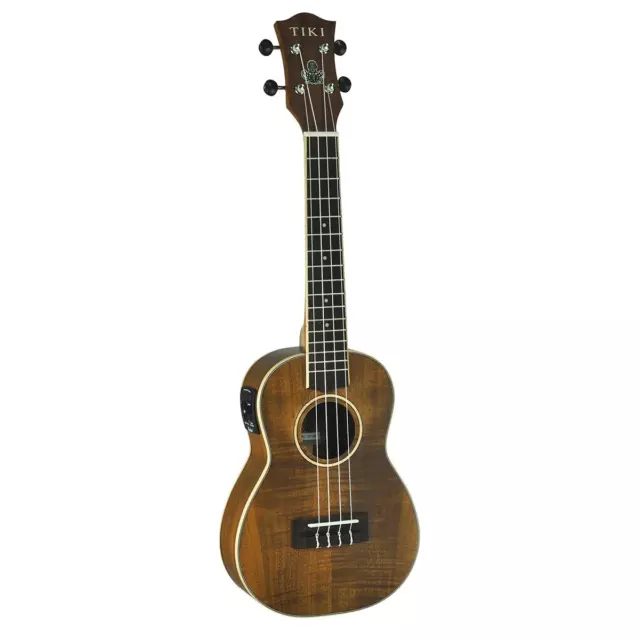 Tiki '3 Series' Koa Electric Concert Ukulele with Gig Bag (Natural Satin)