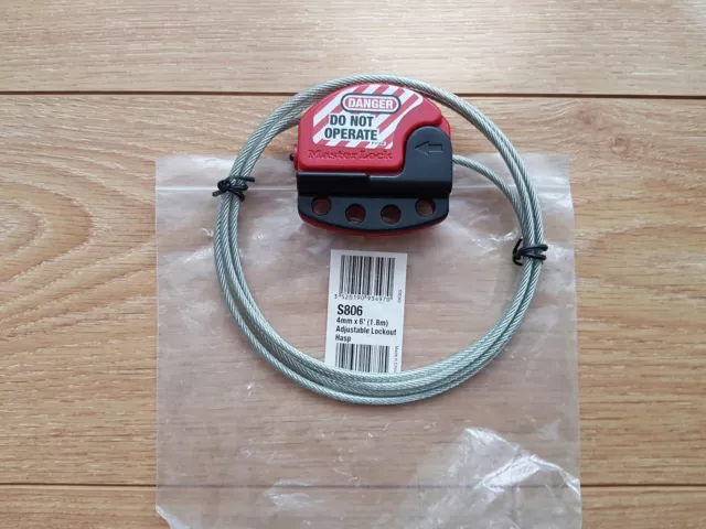 Master Lock S806 4mm x 6' (1.8m) Adjustable Lockout HASP