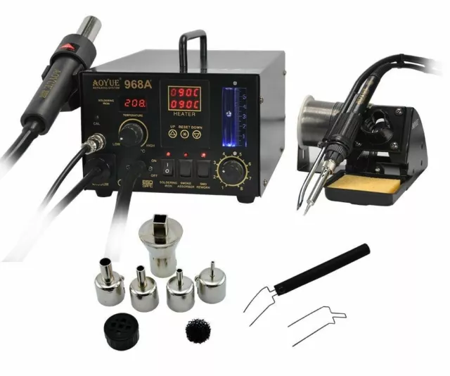 AOYUE 968A+ SMD/SMT Hot Air 3 in1 Repair & Rework Station 220v 200-480°C FAST