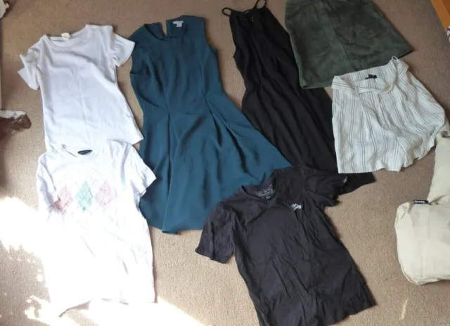 size 8 clothes bundle-  tops, skirt, dress...7 items