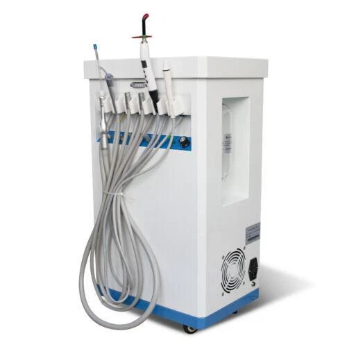 Portable Dental Delivery Unit Cart + Compressor + Suction + Light + Scaler +