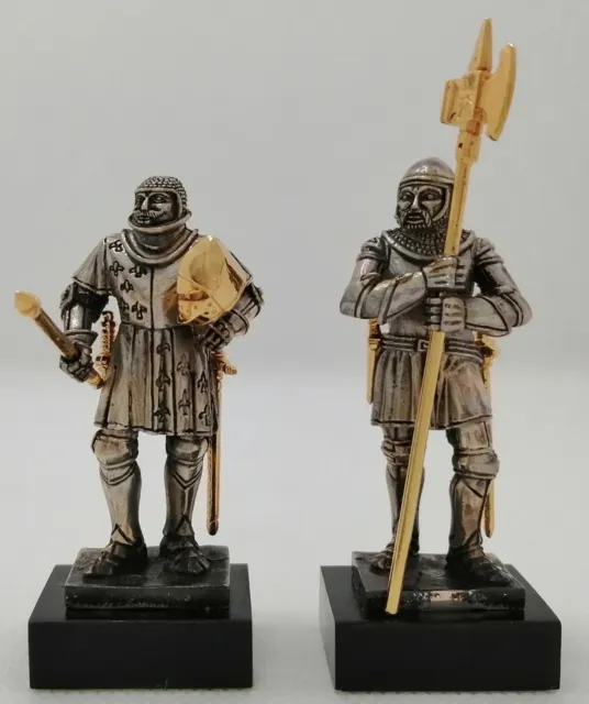 Soldatini in argento 800 - Battaglia di Agincourt (1415). Carlo I e alabardiere