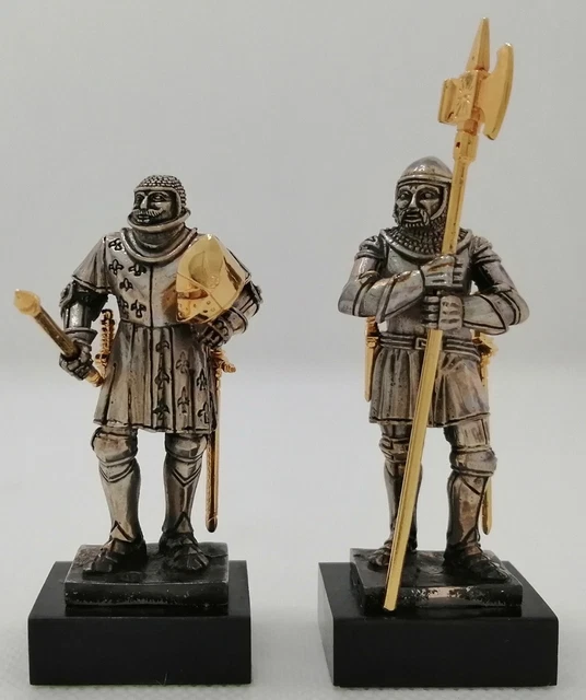 Soldatini in argento 800 - Battaglia di Agincourt (1415). Carlo I e alabardiere