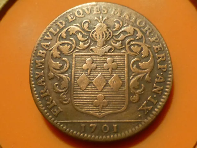 LOUIS XIV - JETON ROYAL - DATE de 1701 - RARE & QUALITE TTB !