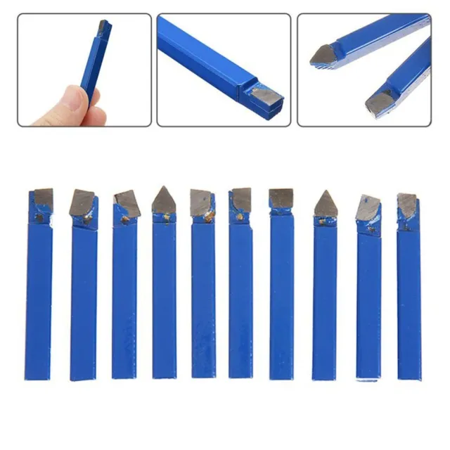 Carbide Lathe Tool Bit Welding 10Pcs Blue Manufacturing Metalworking Set