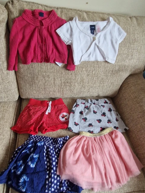 Pacchetto estivo ragazze pantaloncini gonne Cardi Bolero 2-3 minnie mouse bambino tutù gap