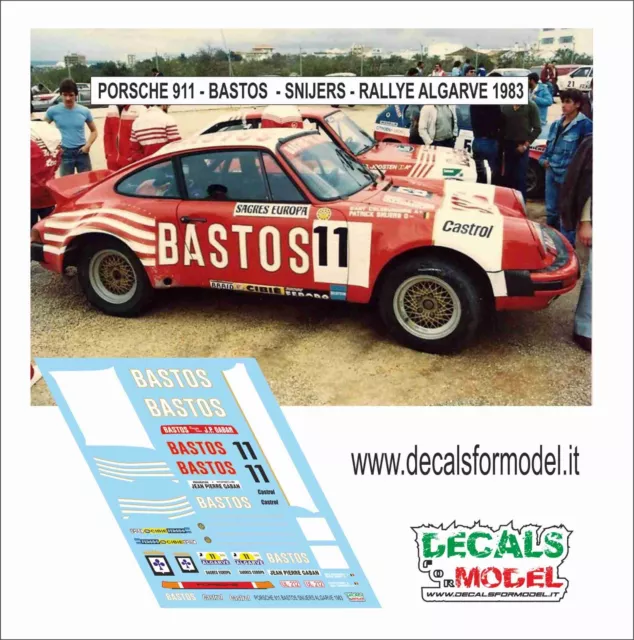 Decals 1:43 Porsche 911 Sc Bastos Snijers Rally Algarve 1983