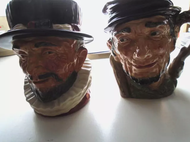 Pair Of Royal Doulton Toby Mugs - Beefeater & Johnny Appleseed- Mint Condition!!