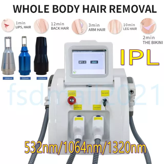 Professtional OPT SHR IPL Hair Removal ND YAG Laser Tattoo Remove Beauty Machine