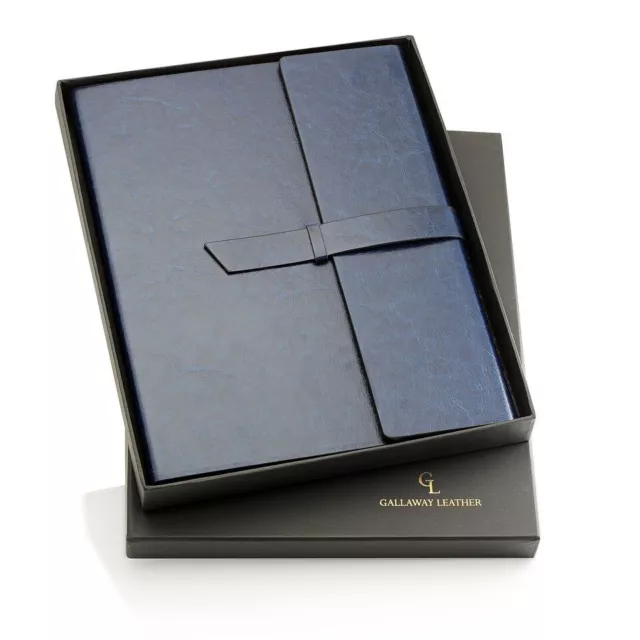 Gallaway quality pu leather padfolio portfolio folder - black or tan, gift boxed