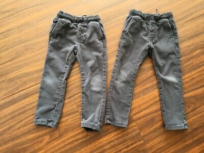 Next x 2 pairs navy blue boys school trousers age 3 years. Adjustable waist.