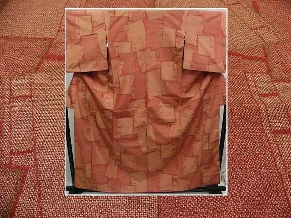 Pure Silk Tokamachi Tsumugi Kasuri Kimono Used Length 162Cm - Sleeve 64.5Cm