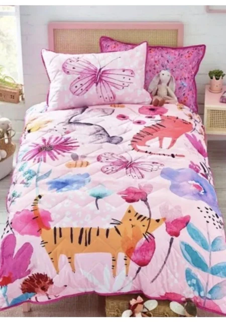 Set biancheria da letto trapuntata Next, 3 tog, taglia singola, nuovo nella confezione, biancheria da letto rosa