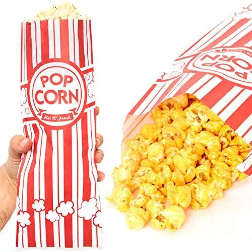 2oz Popcorn Bags reed & White Striped LeakProof Popcorn Bags Party Supply