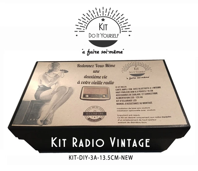 KIT DIY &RADIO Vintage" transistor 3A bluetooth 4.2 AptX HP 13.5 CM