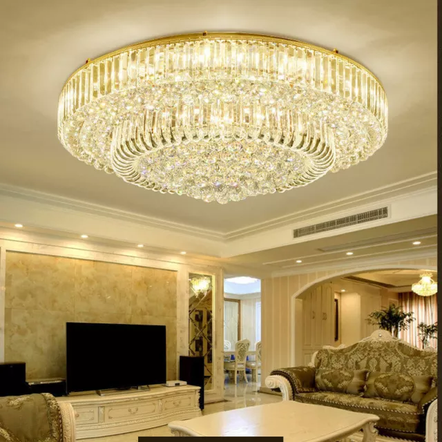 Luxury Gold Crystal Chandelier Lighting Foyer Hall Entry Way Chandeliers Light 3