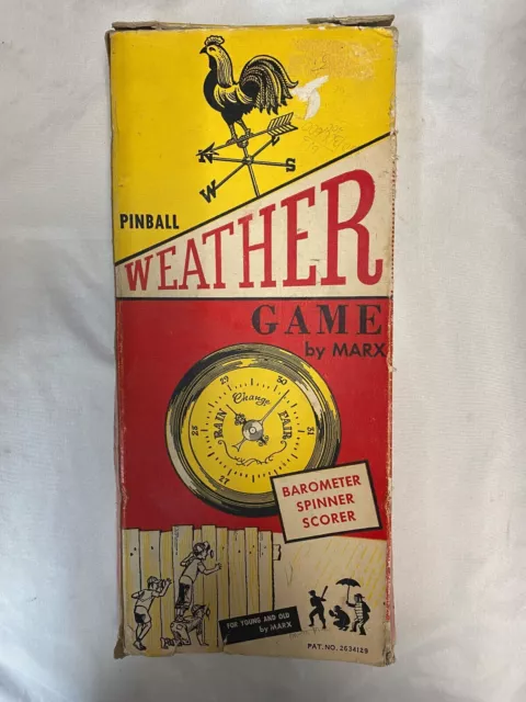 Vintage Louis Marx Toys Weather Pinball Game 1950s Metal/Plastic Works