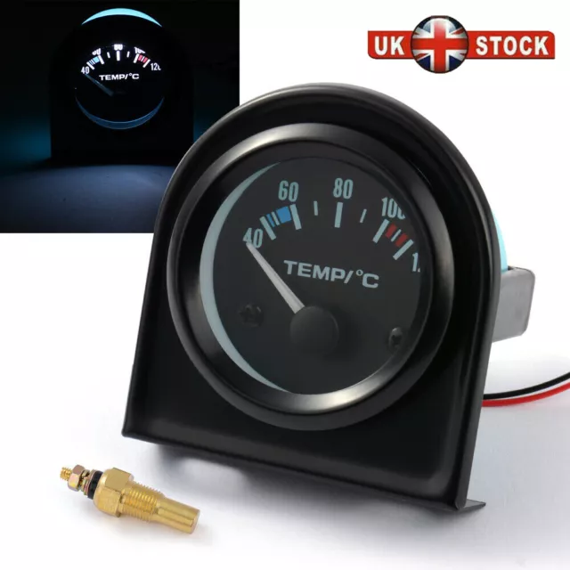 40-120℃Universal Car Van 2''52mm Digital LED Water Temp Temperature Gauge Kit UK