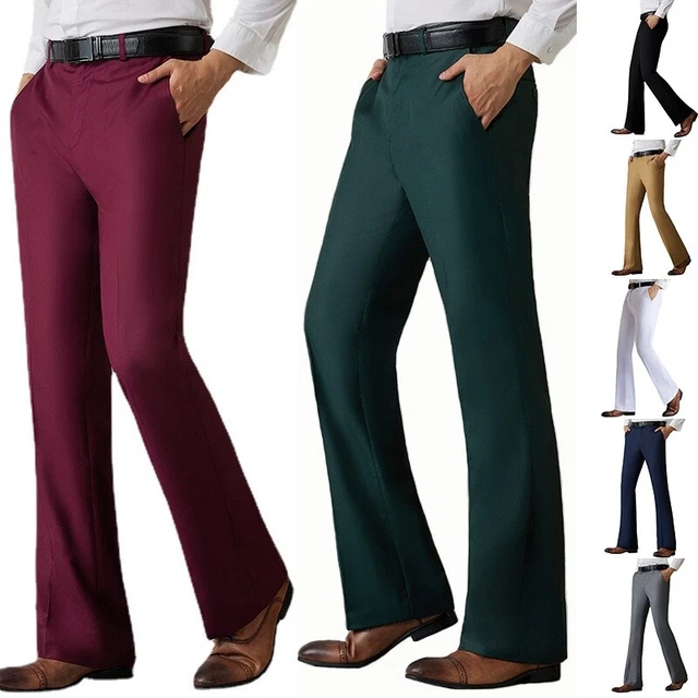Pantalon Homme Velours Côtelé Noir Patte D'Éléphant - Style Vintage 70's - Neuf Avec étiquettes