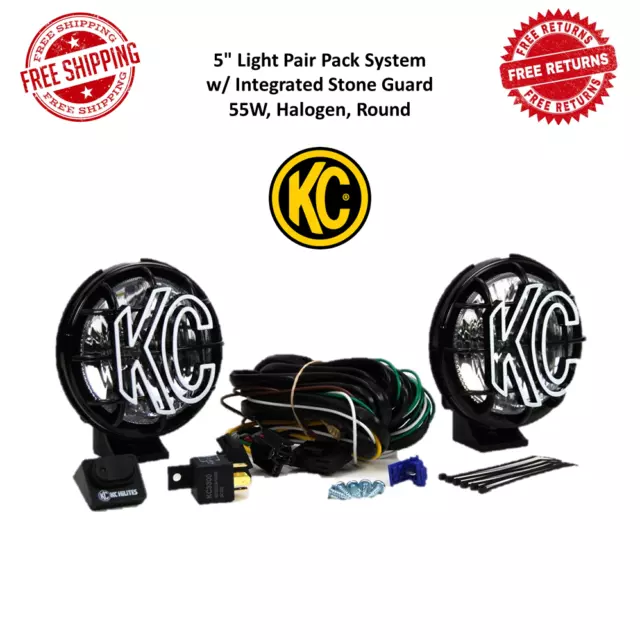 KC HiLites 5" Apollo Pro Halogen Driving Light 55W Spread Beam w/ KC Stone Guard