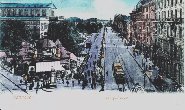 Hannover alte AK Ansichtskarte  Postkarte Georgstrasse gelaufen 1901