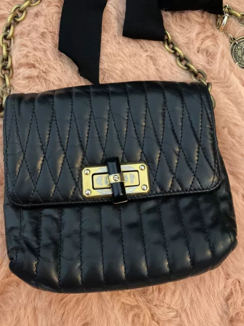 LANVIN Mini Pop Happy Bag black Quilted shoulder bag with chain