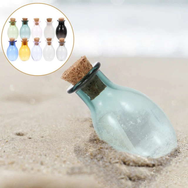 10 un. vasos pequeños DIY Craft Mini botellas deseadas con tapón de corcho