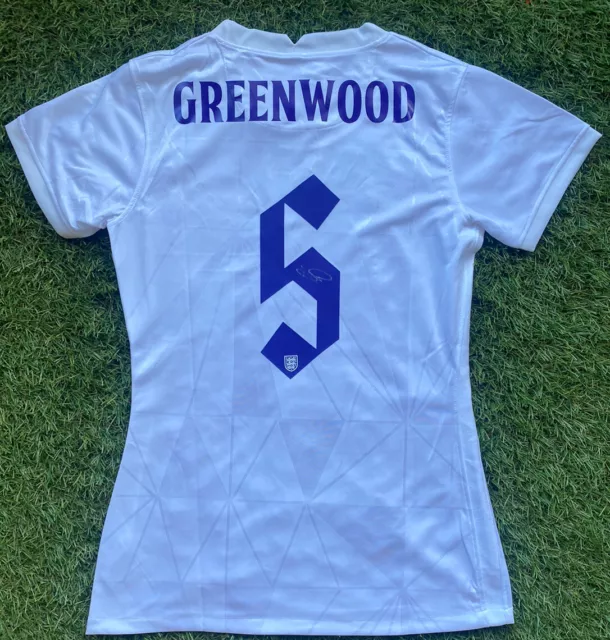 ALEX GREENWOOD  - ENGLAND Ladies Women Signed Shirt - Manchester City  *COA* WSL