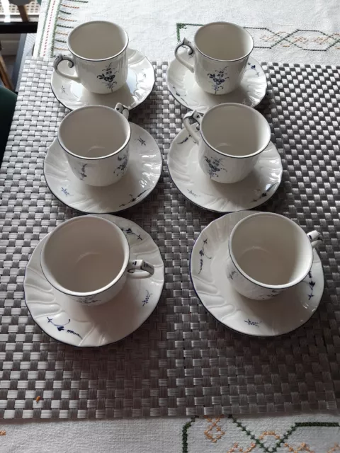 Porcelaine  Villeroy et Boch  6 Tasses Expresso Et Soucoupes Vieux Luxembourg