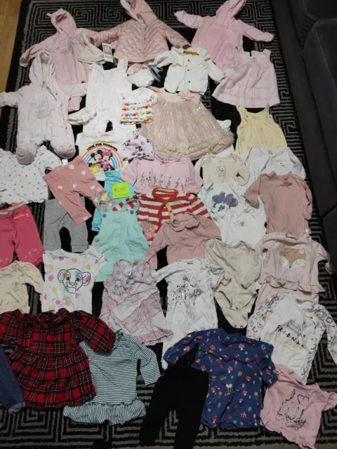 #098💜 Enorme paquete de ropa para bebé niña 0-3-6 meses NEXT RIVER MONSOON DISNEY