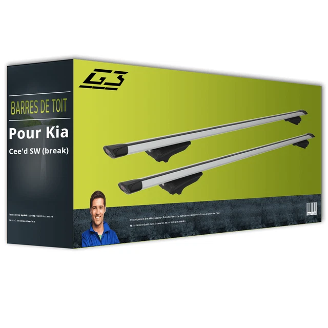 Barres De Toit Pour Kia Ceed 3 (CD) Break 2019-2025 - Aluminium, Charge Max 75kg, Amovibles - Garantie 2 Ans