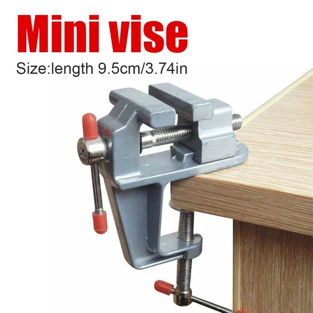 SEUNMUK 2 Pcs 3.5 Inch Mini Table Clamp, Aluminum Small Vice, Portable