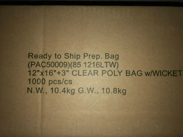 CLEAR POLY Ready to Ship 1.5 Mil Wicketed Poly Bags, 12" x 16" (Case of 1000)