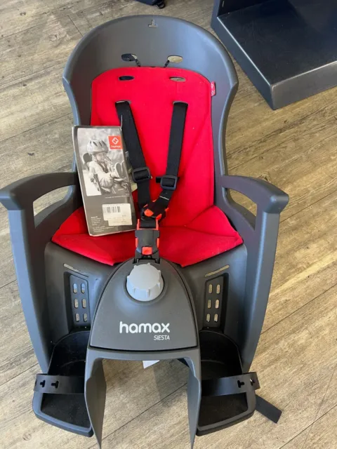 Hamax Siesta Child Bike Seat Grey/Red (Pannier Rack Version)