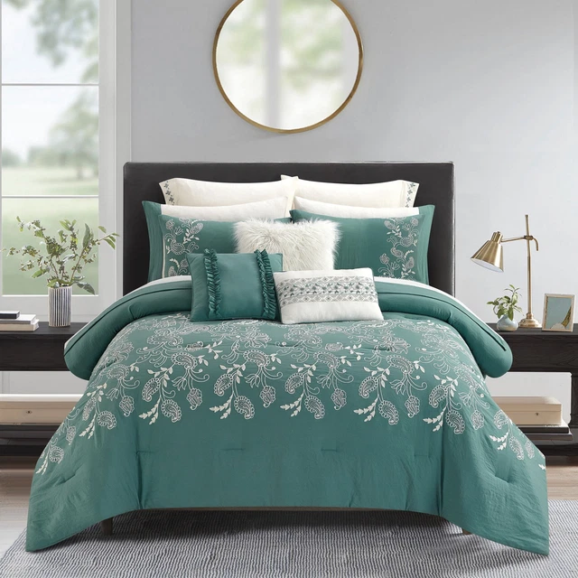 BETTER HOMES &GARDENS Teal 12 Piece Bed in a Bag Comforter Set with