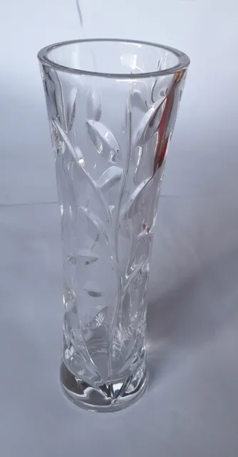 Vaso portafiori rotondo in cristallo molato, vintage anni'80. 18x6 cm, sp.3/5mm